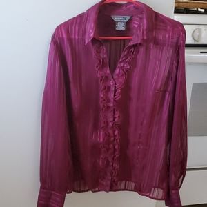 Button down sheer blouse